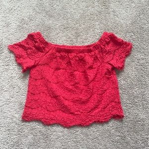 Lace off the shoulder top